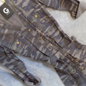 Guess, dress, small, camo, shirt